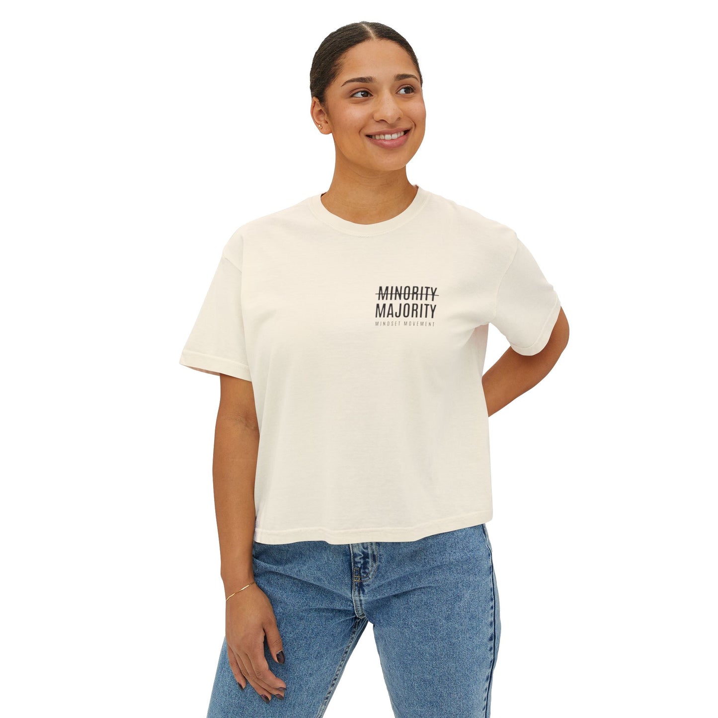 Women's Boxy Tee "Mindset Movement" Left chest